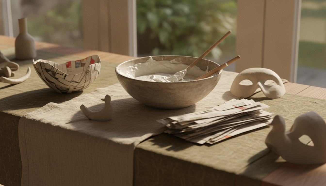 découvrez notre recette facile de papier mâché et laissez libre cours à votre créativité avec des idées originales d'objets à réaliser pour tous les âges.
