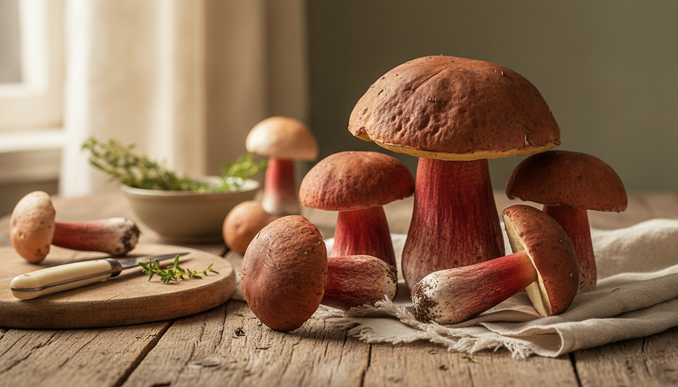 découvrez comment identifier le bolet à pied rouge, évitez les confusions avec d'autres champignons et suivez nos conseils pour une consommation sûre et réussie.